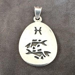 Taxco Large Sterling Silver Pisces Pendant